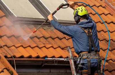 Démoussage et hydrofuge de toiture à Magland